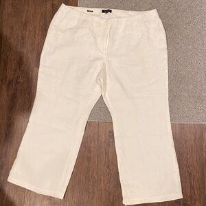 Talbots Off-White Linen Trousers